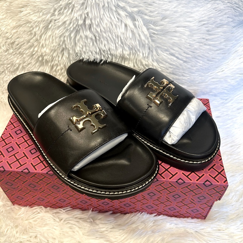 NIB Tory Burch Everly Anatomic Lug slides